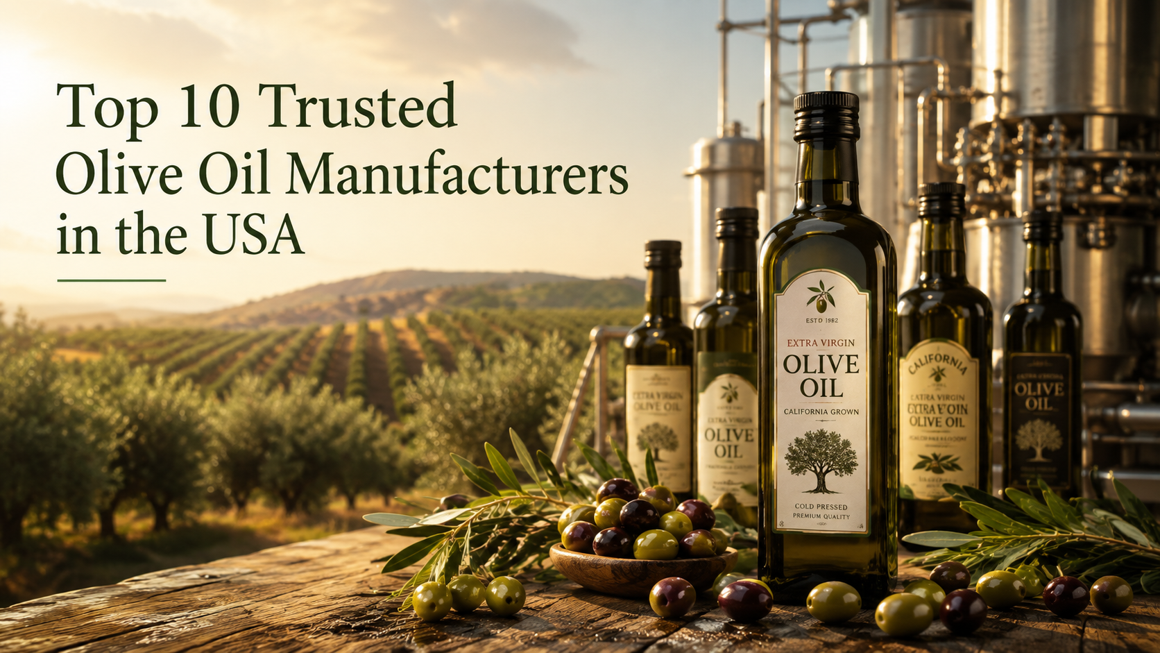 Top 10 Trusted Olive Oil Manufacturers in the USA